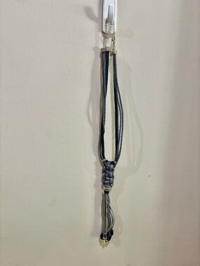 Chico's Navy and Light Gray Braided Multi-Strand Necklace